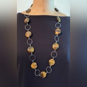 Tiger Eye Metal Circle necklace
